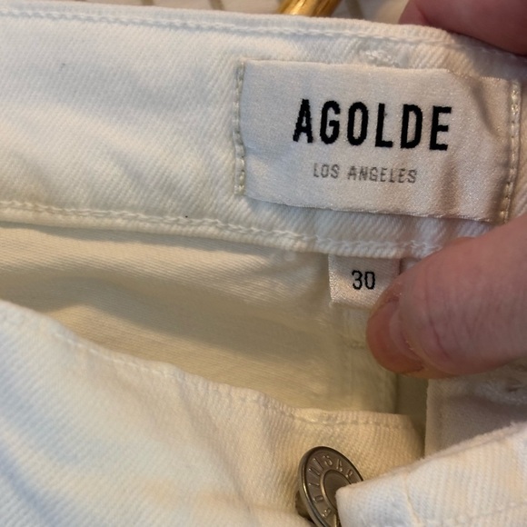 Agolde Riley High Rise Crop Hidden Button Fly - Picture 2 of 9